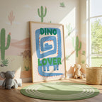Hand-Drawn Dinosaur Nursery Print: Playful Kids Room Wall Art