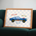 Blue Race Car Print