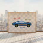 Blue Race Car Print