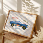 Blue Race Car Print