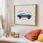 Blue Race Car Print