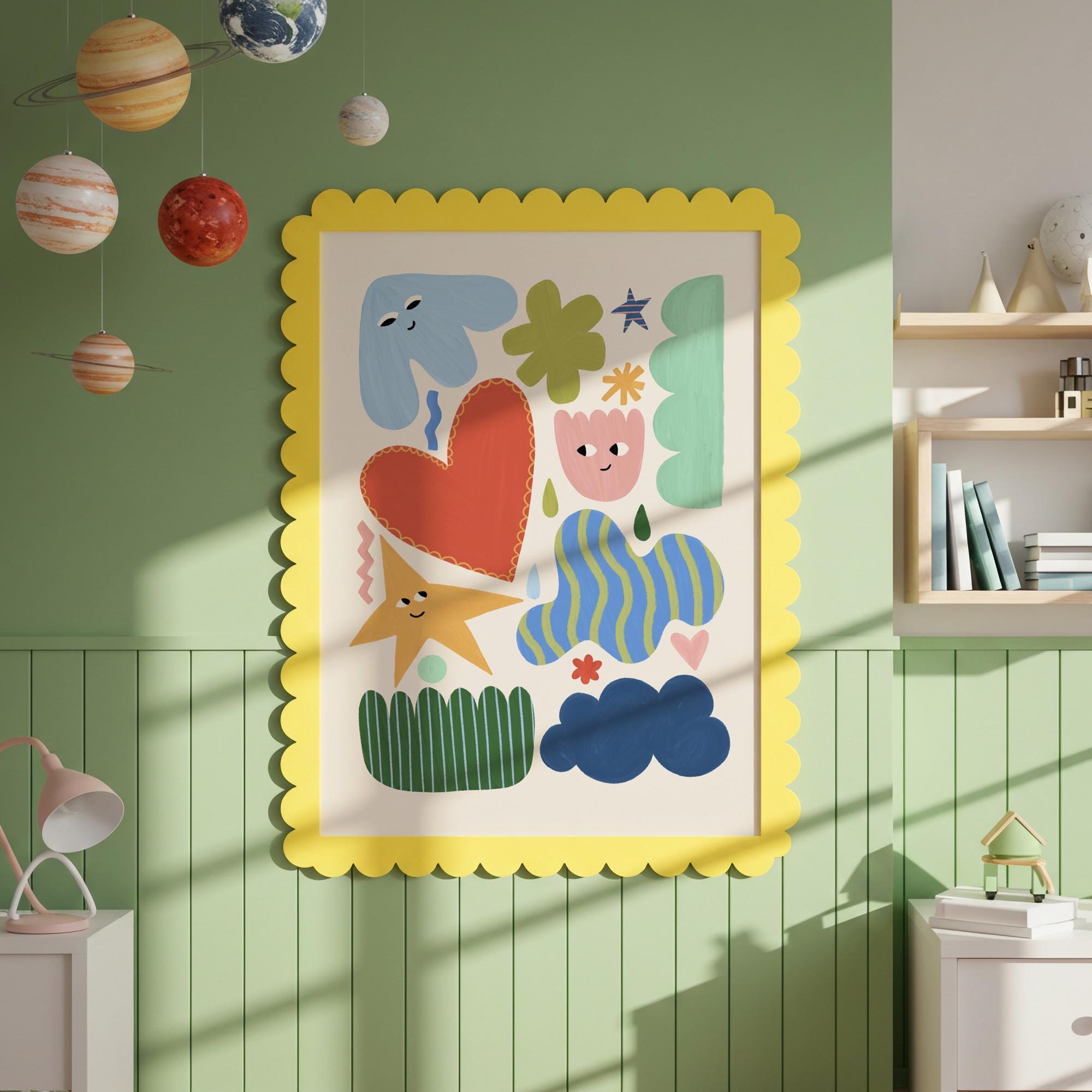 Whimsical Happy Shapes Print