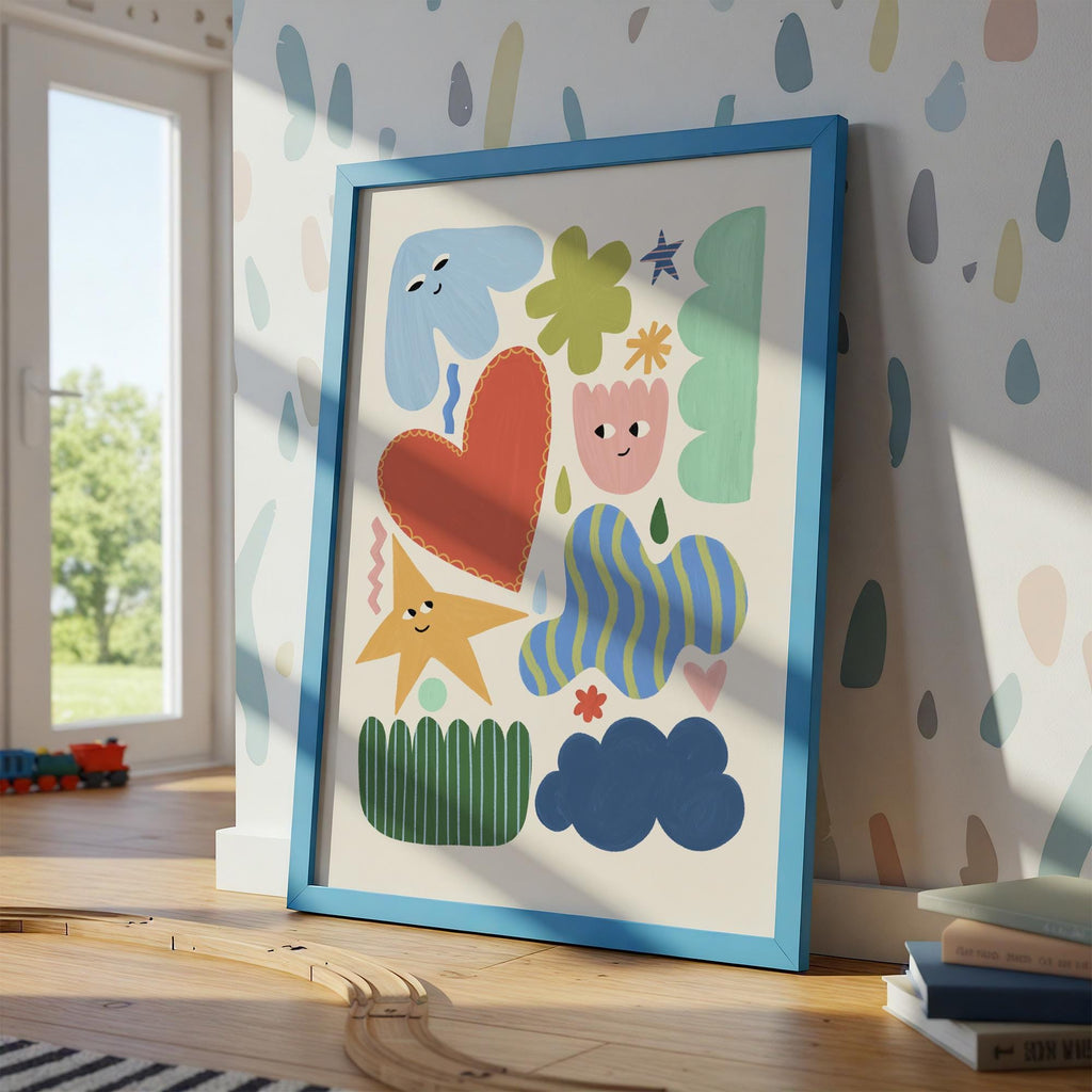 Whimsical Happy Shapes Print