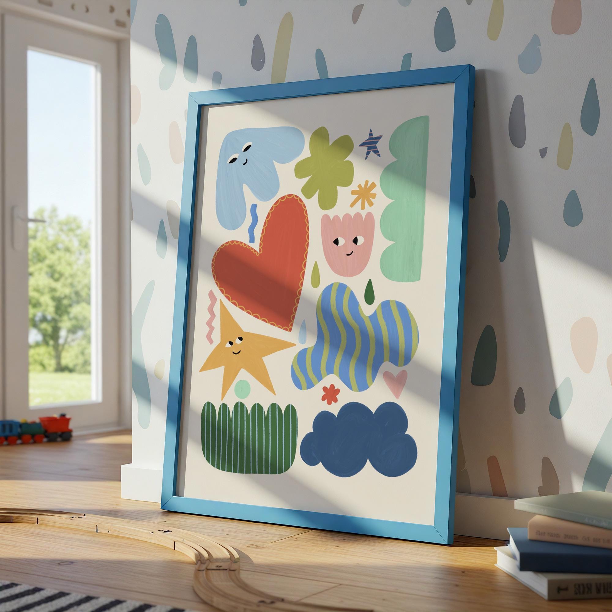 Whimsical Happy Shapes Print