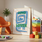 Hand-Drawn Dinosaur Nursery Print: Playful Kids Room Wall Art