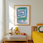 Hand-Drawn Dinosaur Nursery Print: Playful Kids Room Wall Art