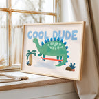 Cool Dude Dino Skateboard Print