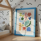 Abstract Moon Lightning Shapes Print