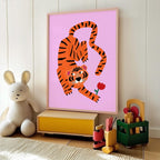 Tiger with Flower Print