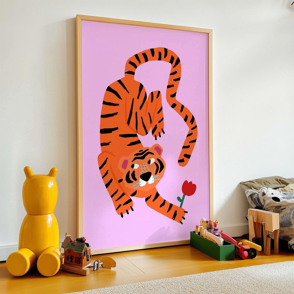 Tiger with Flower Print