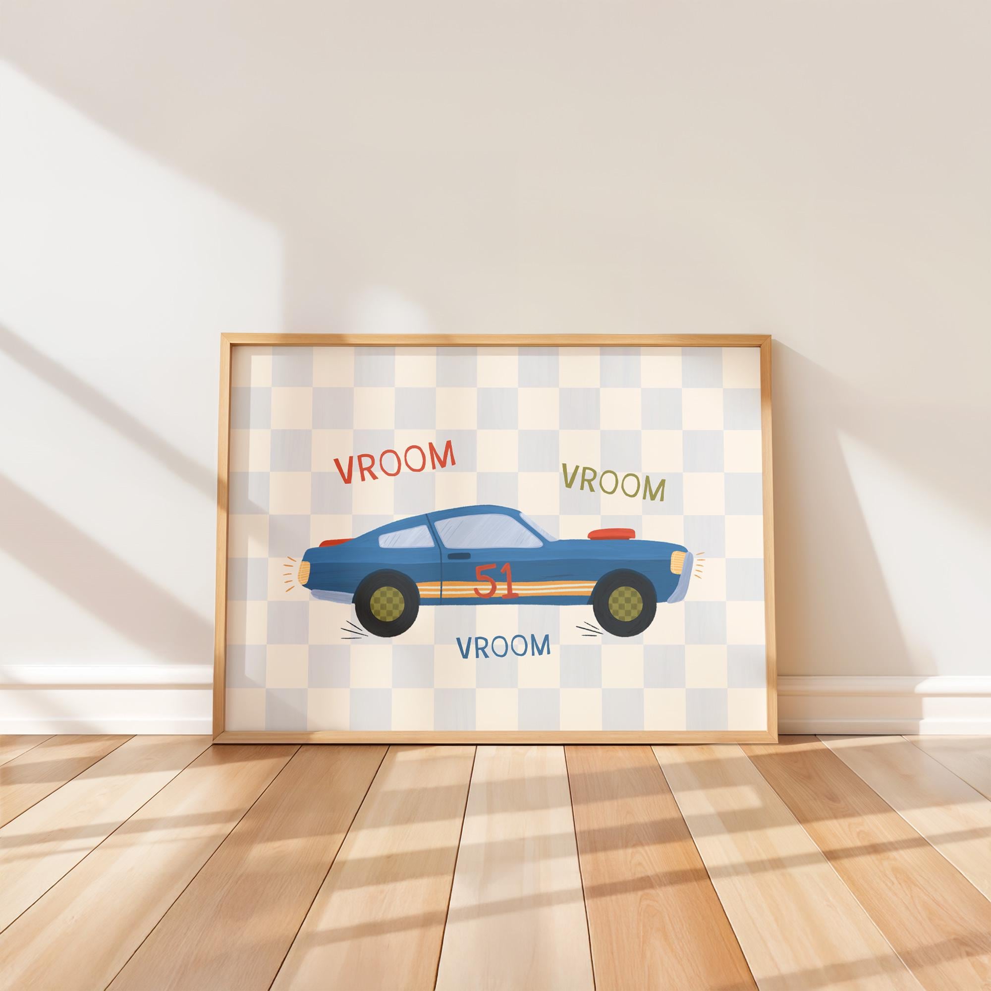 Blue Race Car Print