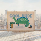 Cool Dude Dino Skateboard Print