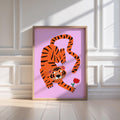 Tiger with Flower Print