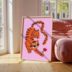 Tiger with Flower Print