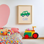 Green Car Kids Print
