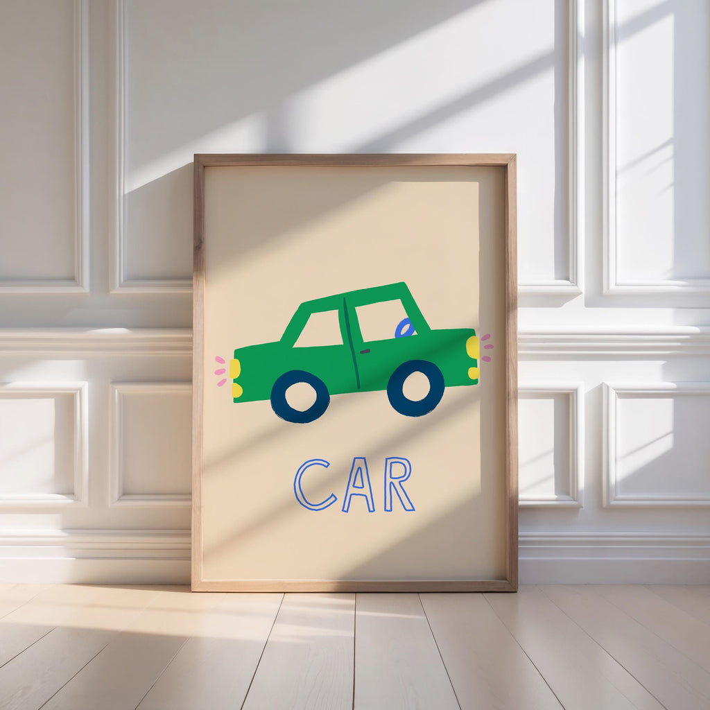 Green Car Kids Print
