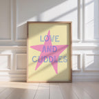 Love and Cuddles Pink Star Print