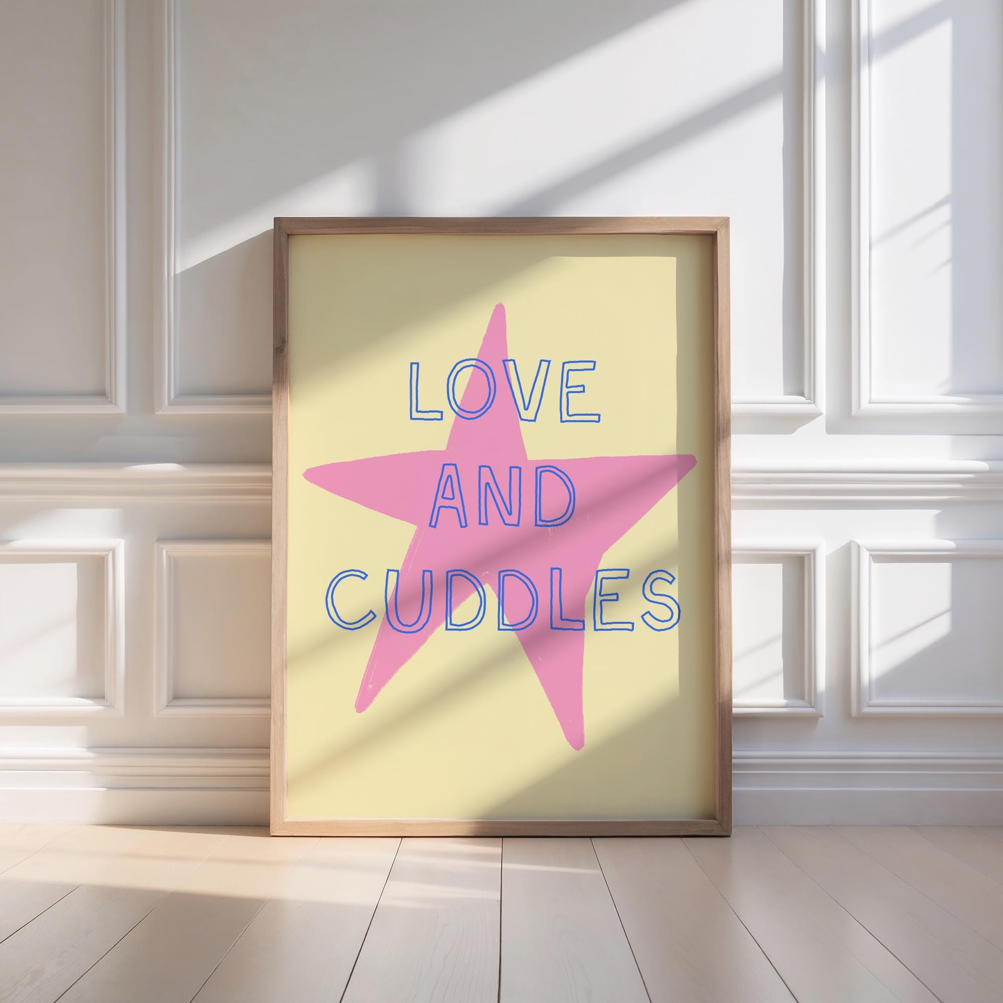 Love and Cuddles Pink Star Print
