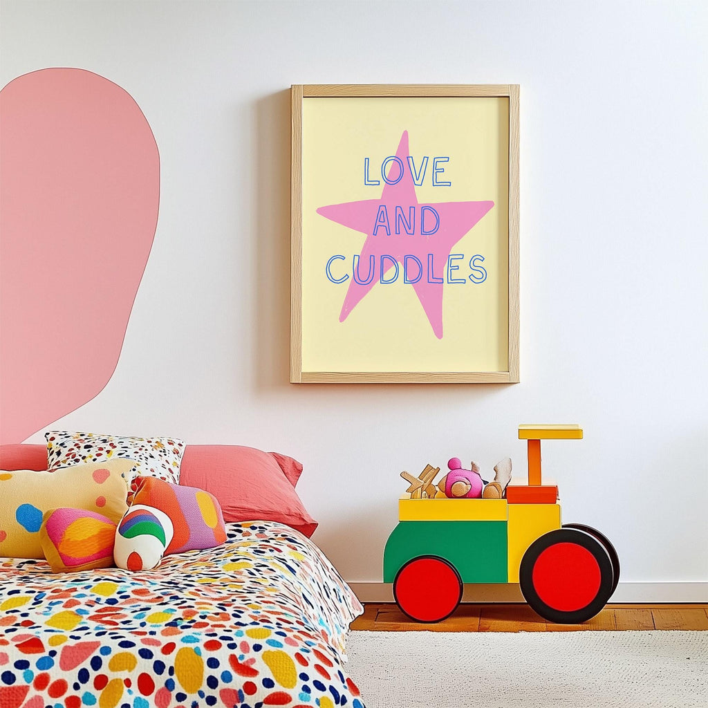 Love and Cuddles Pink Star Print