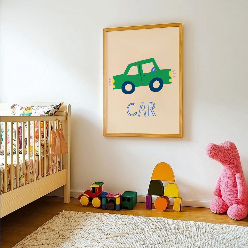 Green Car Kids Print