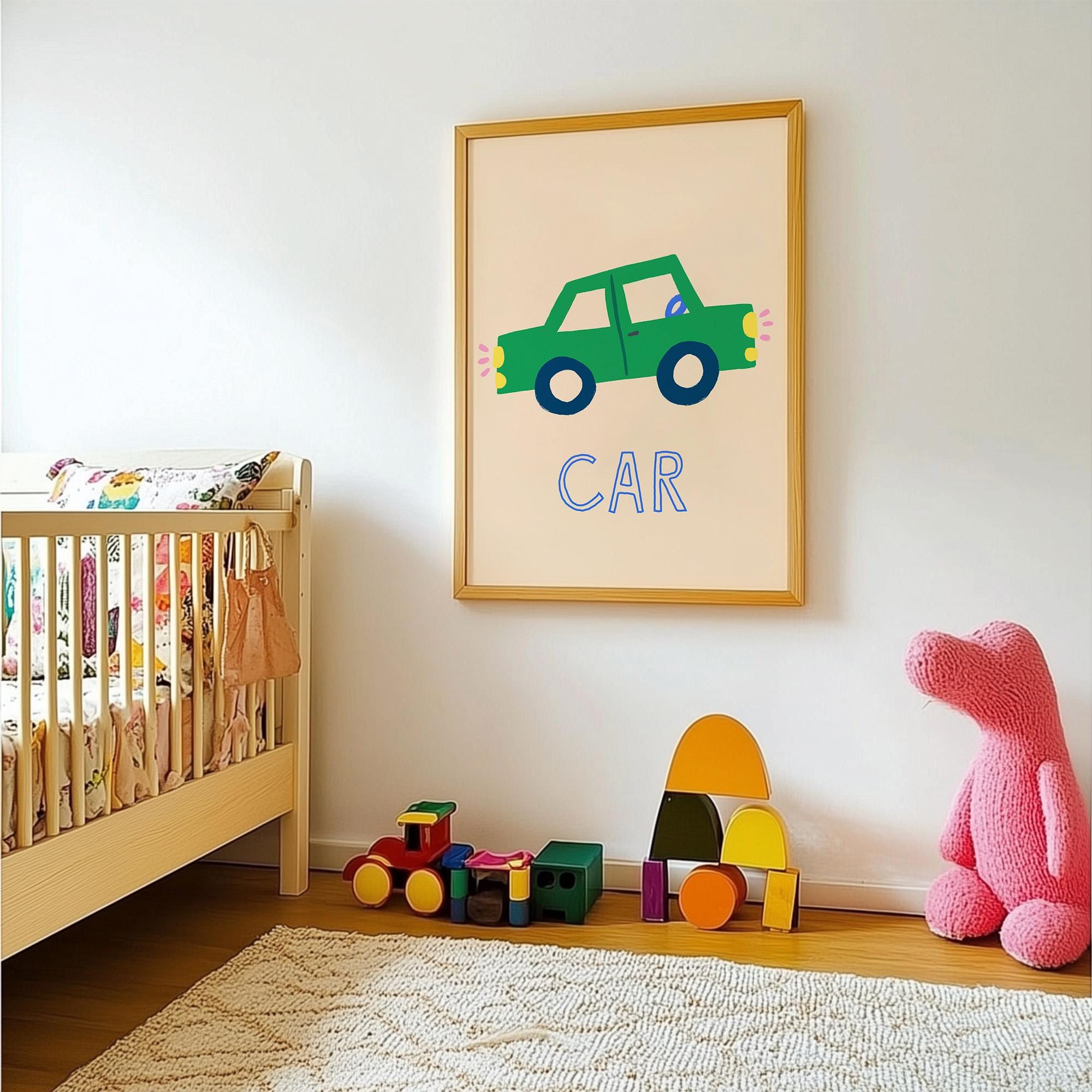 Green Car Kids Print