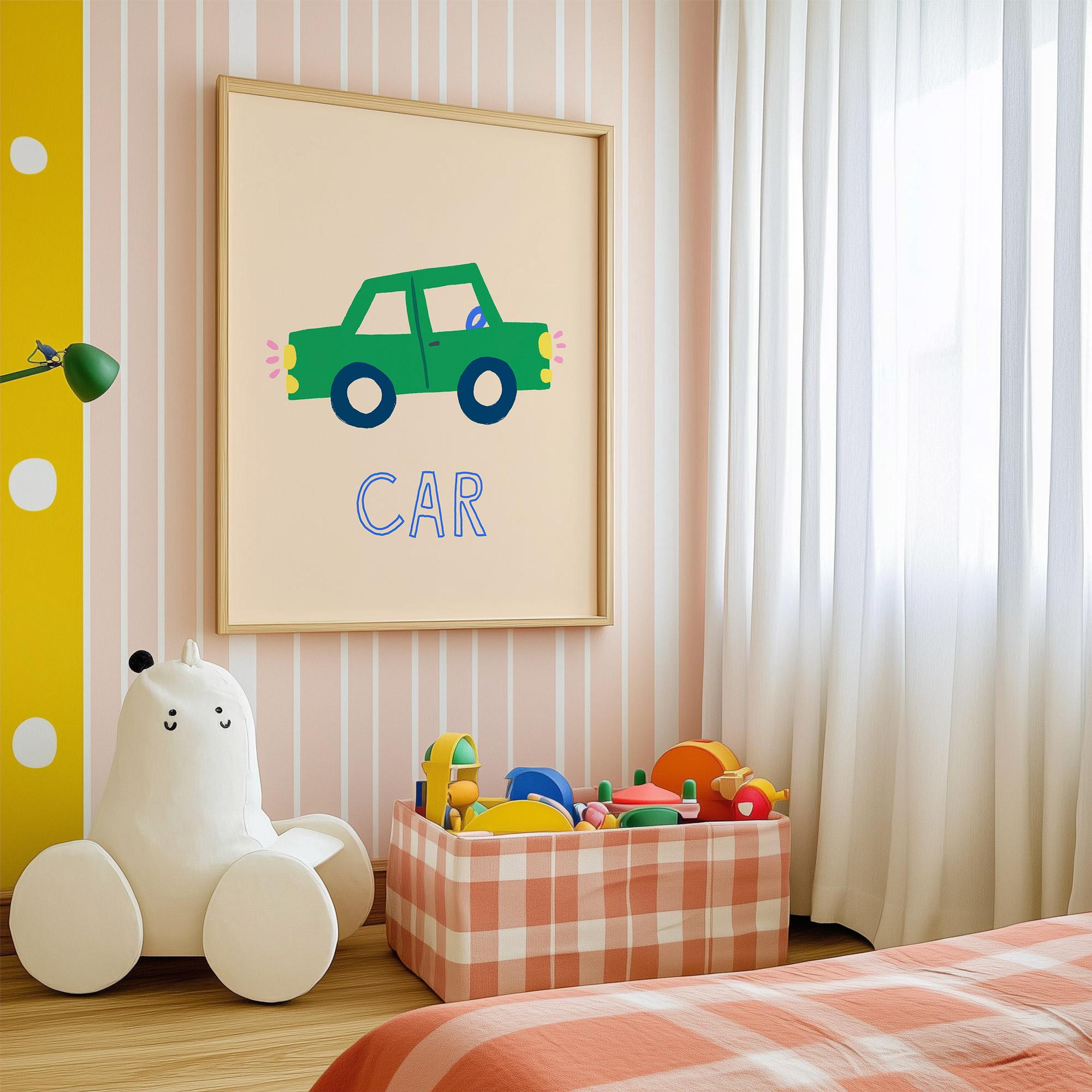 Green Car Kids Print