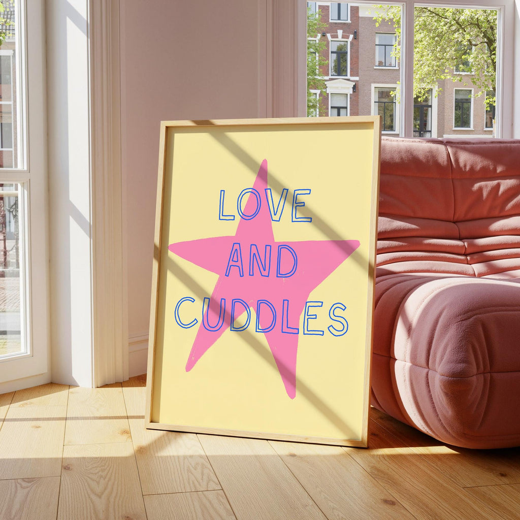Love and Cuddles Pink Star Print