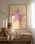 Love and Cuddles Pink Star Print