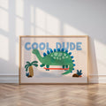 Cool Dude Dino Skateboard Print