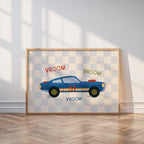 Blue Race Car Print