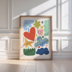 Whimsical Happy Shapes Print