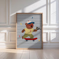 Bear on Skateboard Print