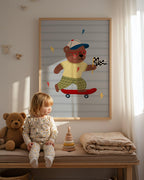 Bear on Skateboard Print