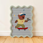 Bear on Skateboard Print