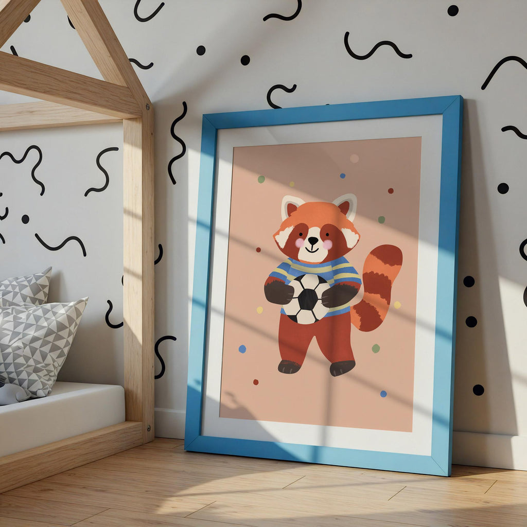 Red Panda Soccer Print