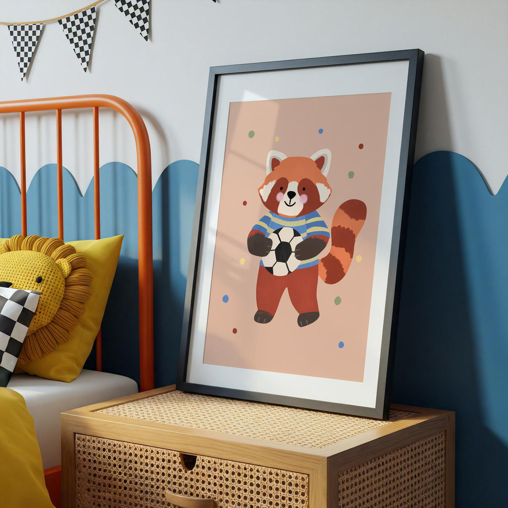 Red Panda Soccer Print