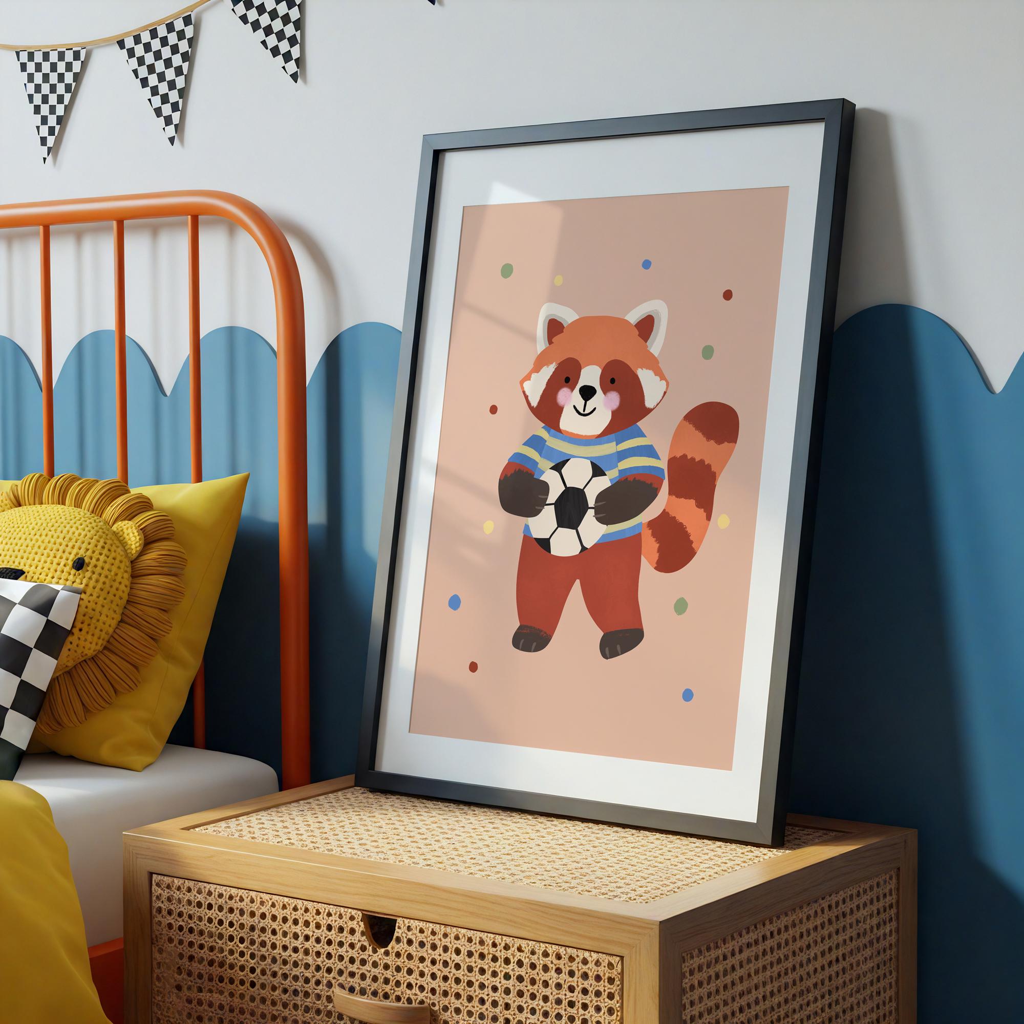 Red Panda Soccer Print