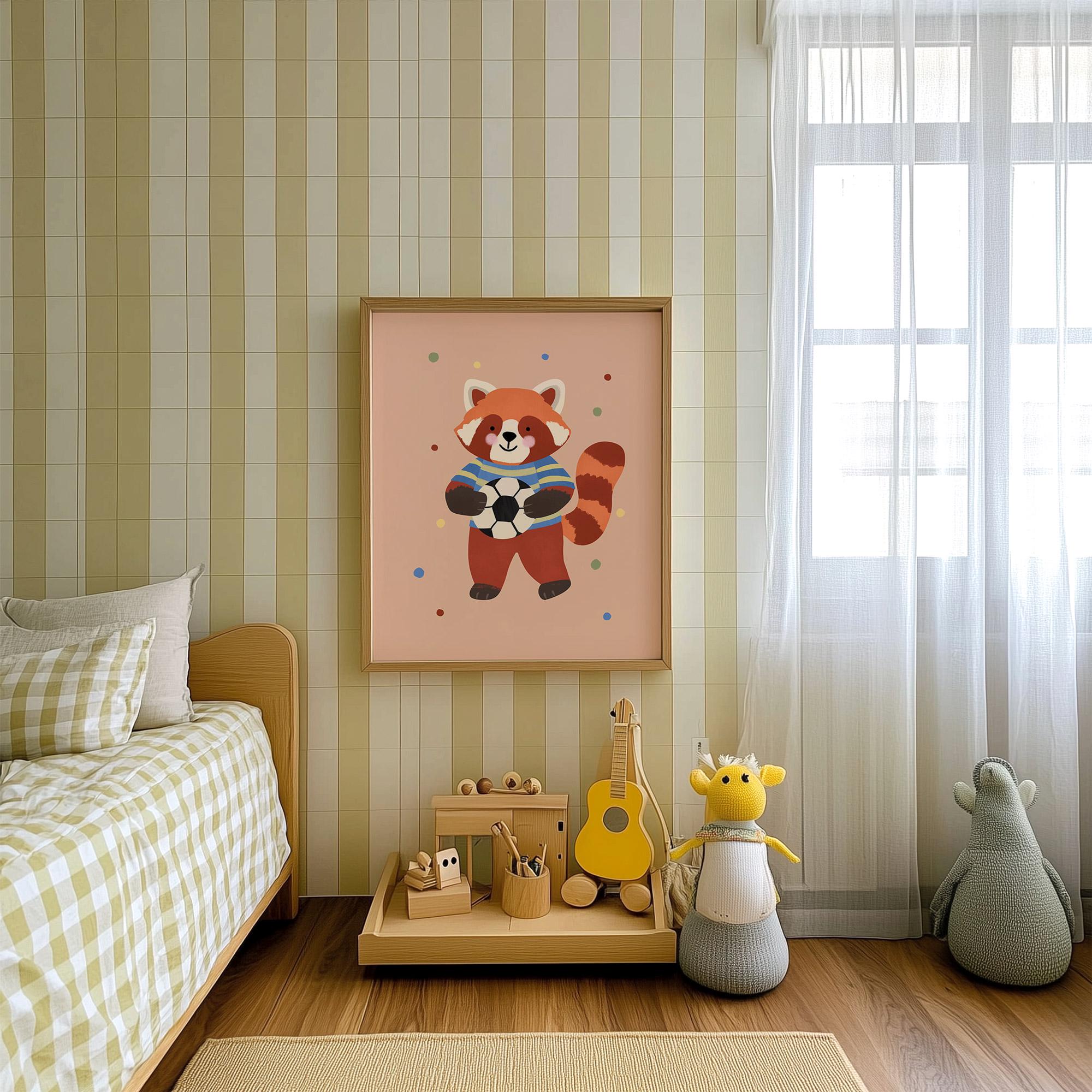 Red Panda Soccer Print