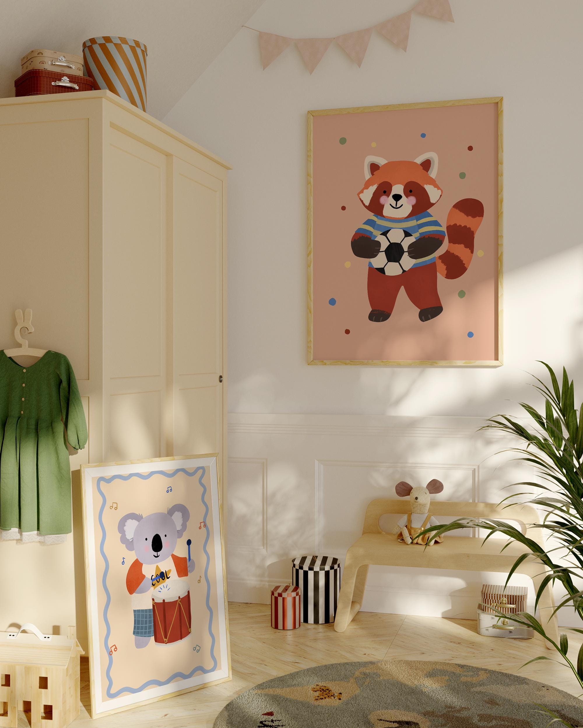 Red Panda Soccer Print