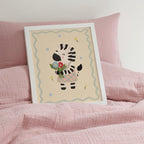 Zebra with Flowers Print