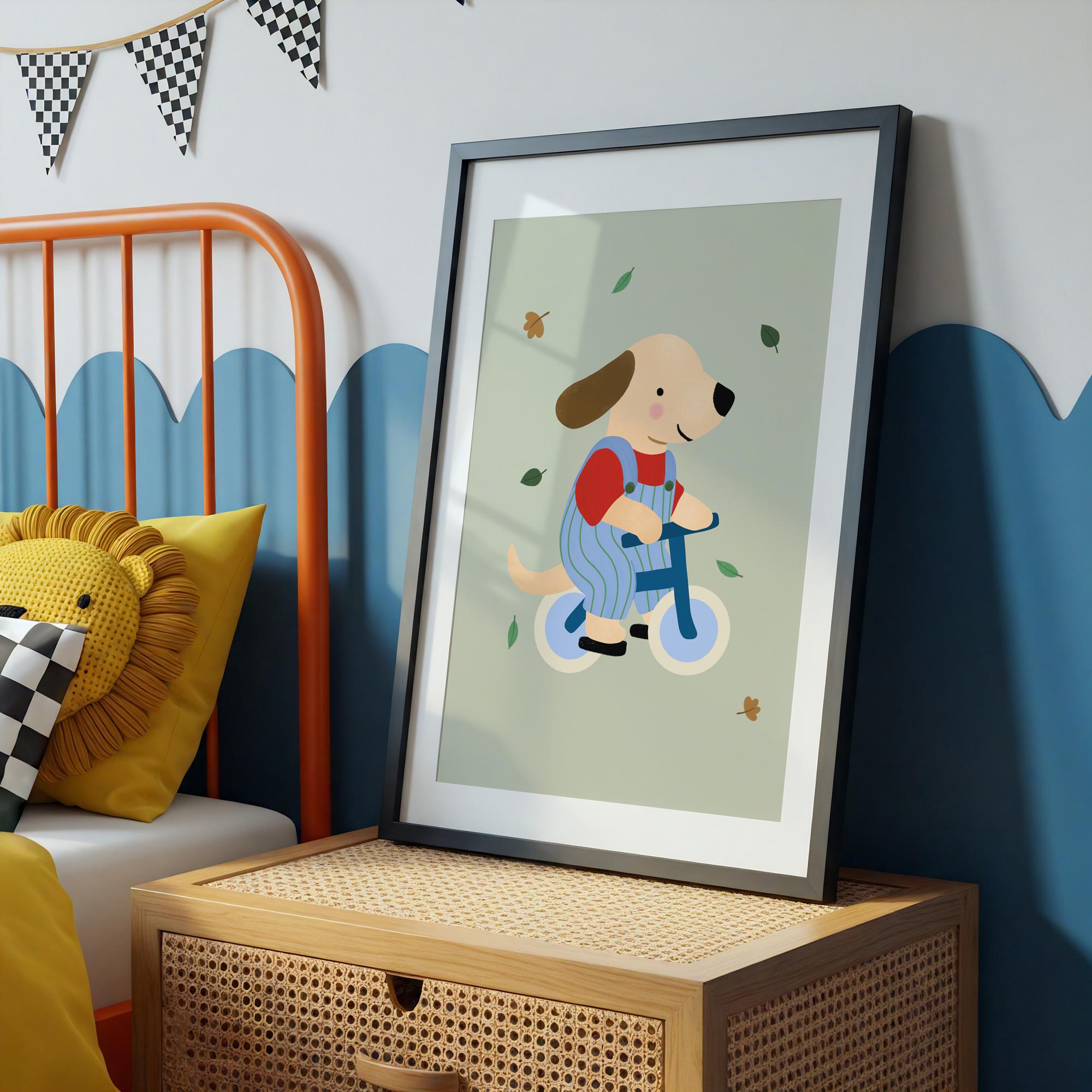 Dog on Bike Print