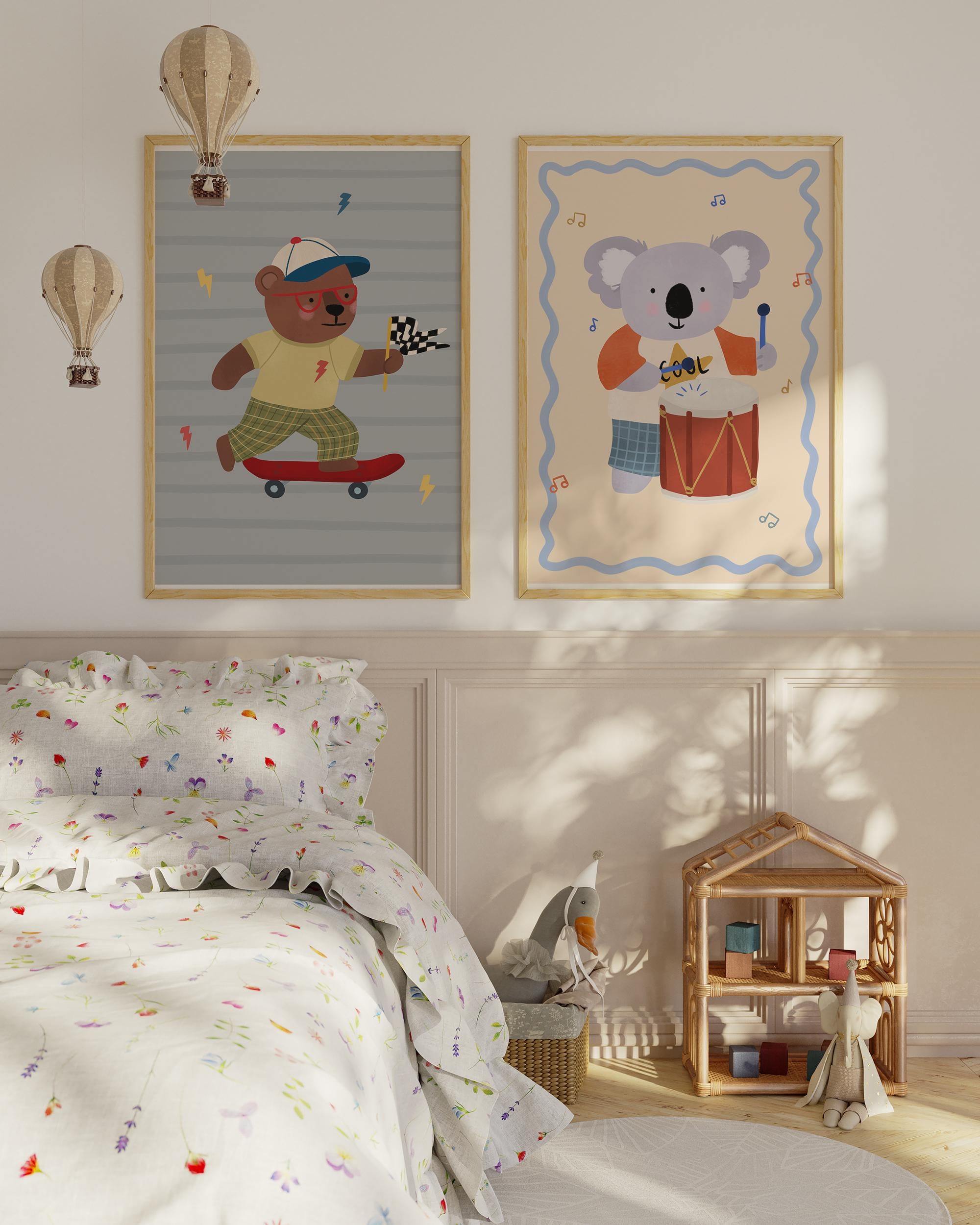 Bear on Skateboard Print