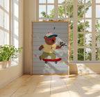 Bear on Skateboard Print