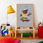 Bear on Skateboard Print