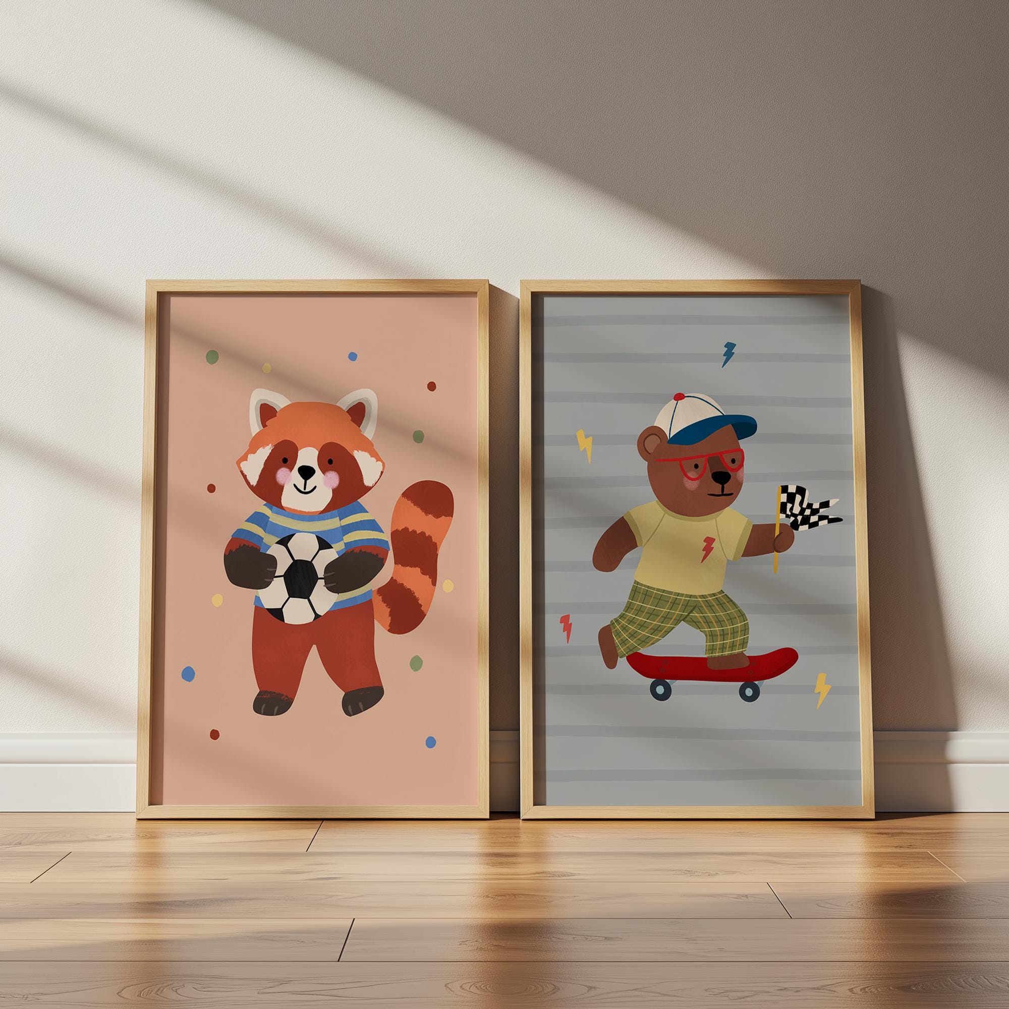 Bear on Skateboard Print