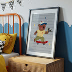 Bear on Skateboard Print