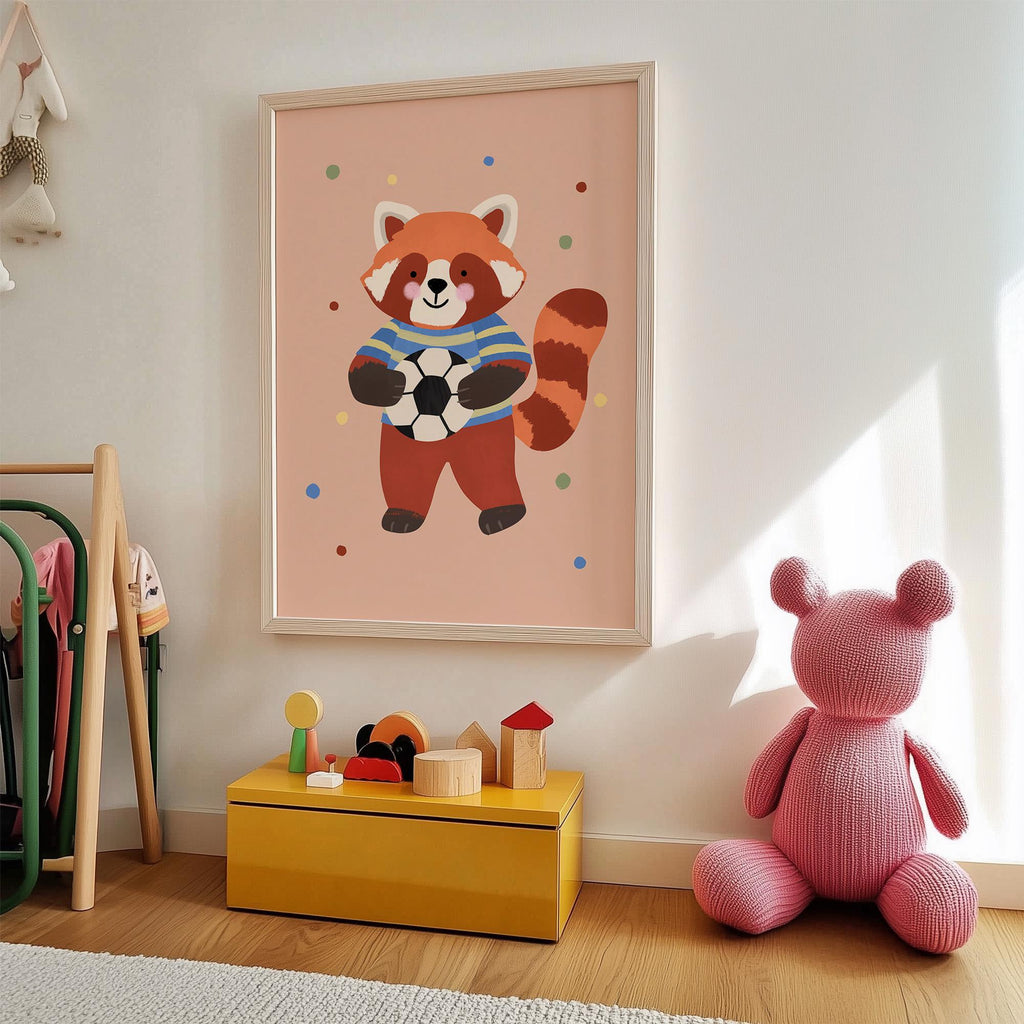 Red Panda Soccer Print