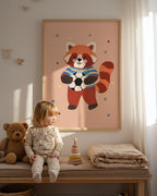 Red Panda Soccer Print
