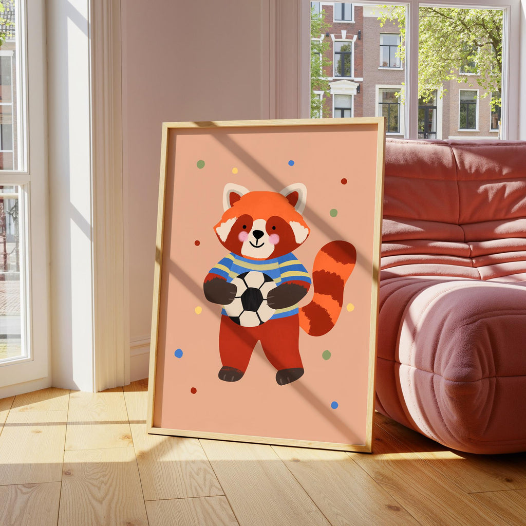 Red Panda Soccer Print