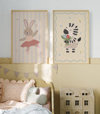 Zebra with Flowers Print